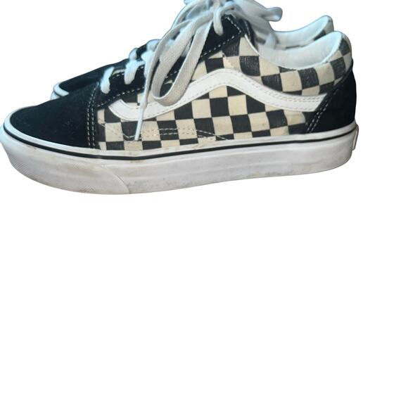 Black White Checkered Low Top Vans Size 6 Men’s Size 7.5 Women - Picture 6 of 11